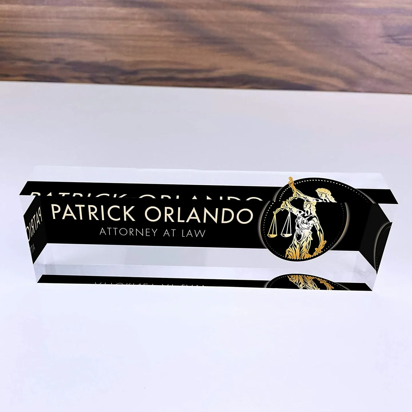 Personalized Office Desk Name Plate - Custom Acrylic