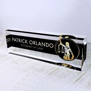Personalized Office Desk Name Plate - Custom Acrylic