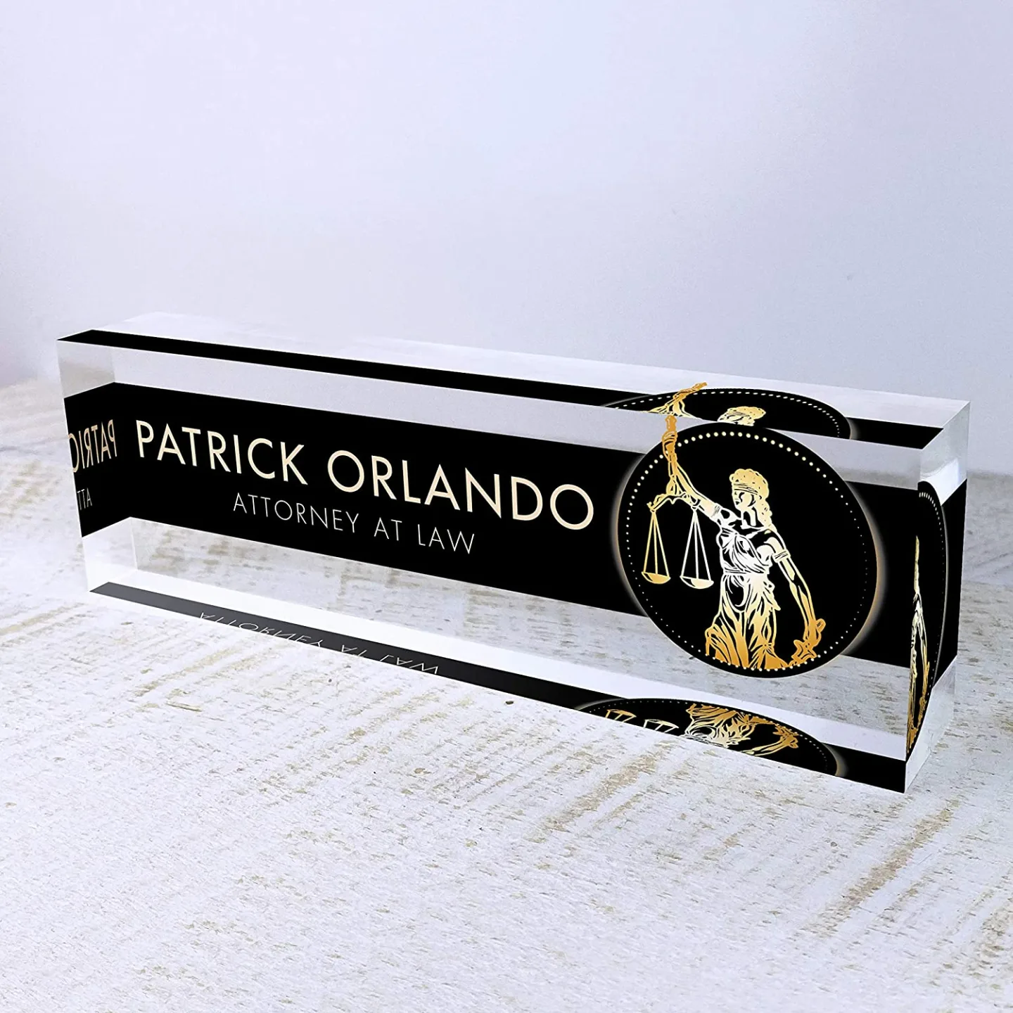 Personalized Office Desk Name Plate - Custom Acrylic