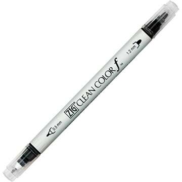 Kuretake ZIG CLEAN COLOR f 36 colors set, 0.5 mm & 1.2 mm, AP-Certified, Odourless, Xylene Free, Suitable for dark paper, Perfect for illustrating, sketching, designing and cartooning. Made in Japan