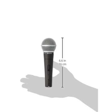 Shure SM58 Pro XLR Dynamic Microphone with On/Off Switch - Professional Studio & Live Performance Cardioid Mic for Vocals, Podcasting, and Recording (SM58S)