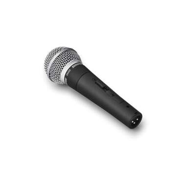 Shure SM58 Pro XLR Dynamic Microphone with On/Off Switch - Professional Studio & Live Performance Cardioid Mic for Vocals, Podcasting, and Recording (SM58S)