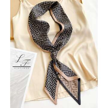 Hioyiwse Head Scarf Hair Neck Scarves For Women Purse Bag Scarfs For Handbags Silky Long Thin Satin ...