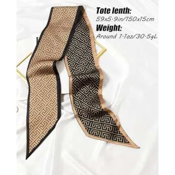 Hioyiwse Head Scarf Hair Neck Scarves For Women Purse Bag Scarfs For Handbags Silky Long Thin Satin Headscarf Fashion Lightweight 59 * 5.9inch B3