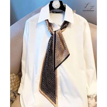 Hioyiwse Head Scarf Hair Neck Scarves For Women Purse Bag Scarfs For Handbags Silky Long Thin Satin Headscarf Fashion Lightweight 59 * 5.9inch B3