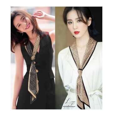 Hioyiwse Head Scarf Hair Neck Scarves For Women Purse Bag Scarfs For Handbags Silky Long Thin Satin Headscarf Fashion Lightweight 59 * 5.9inch B3