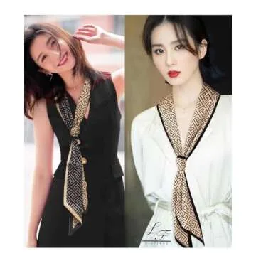 Hioyiwse Head Scarf Hair Neck Scarves For Women Purse Bag Scarfs For Handbags Silky Long Thin Satin Headscarf Fashion Lightweight 59 * 5.9inch B3