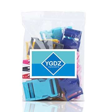 YGDZ 1 Inch Buckles, 18pcs Side Release Plastic Buckles Colorful Heavy Duty Plastic Buckles for Backpack Belt Sewing Fanny Pack