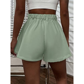 Chic Verdusa High Waist Flared Shorts in Mint Green