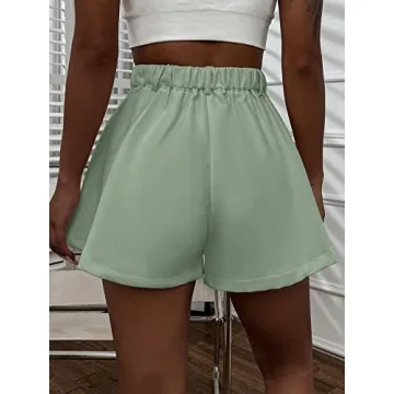 Chic Verdusa High Waist Flared Shorts in Mint Green