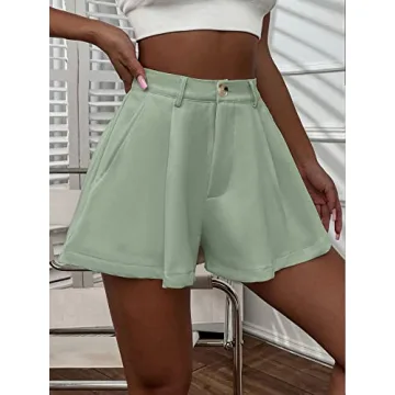 Chic Verdusa High Waist Flared Shorts in Mint Green