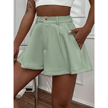Chic Verdusa High Waist Flared Shorts in Mint Green