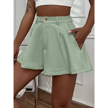 Chic Verdusa High Waist Flared Shorts in Mint Green