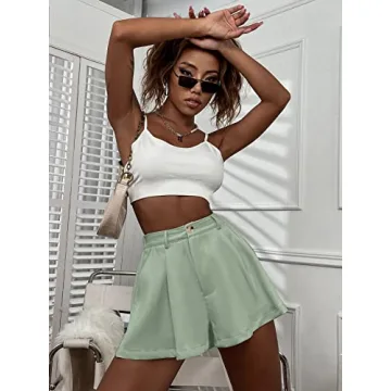 Chic Verdusa High Waist Flared Shorts in Mint Green