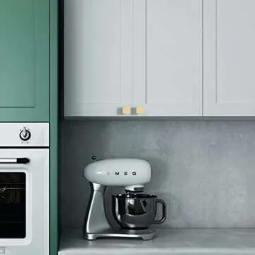 Asidrama 10 Pack 1-1/4 inch Brushed Brass Kitchen Cabinet Knobs Gold Dresser Knobs Drawer Knobs Cabinet Hardware Zinc Knobs for Dresser Drawers