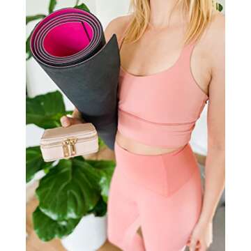 Pill Organizer – Vegan Leather Pill Case with Removable 7-Day Daily Pill Organizer – a Travel Pill Organizer for Your Travel Essentials (Blush)