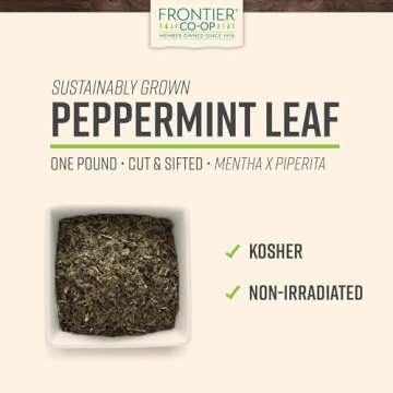 Frontier Co-op Bulk Peppermint Leaf, 1 Pound, Cut, Sifted Peppermint For Tea & Cooking, Cool, Refreshing Scent