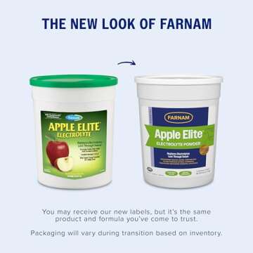 Farnam Apple Elite Horse Electrolyte Powder, Replaces minerals lost in sweat during exercise, extrem...