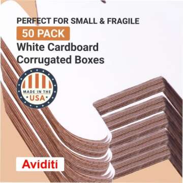 BOX USA Small Shipping Boxes 14.25'L x 11.25'W x 2'H, 50-Pack | Foldable Corrugated Cardboard Crush-Proof Box for Shipping, Packing, Moving and Storage