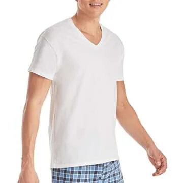 Hanes Moisture-Wicking V-Neck T-Shirts | 6 Pack Comfort