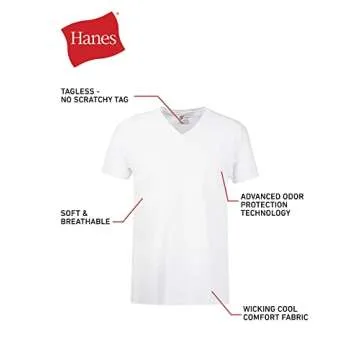 Hanes Moisture-Wicking V-Neck T-Shirts | 6 Pack Comfort