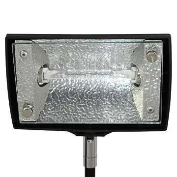 Vispronet Trade Show Lights – 150w Halogen Spot Lights with Bulbs & Adapters for Trade Show Booth Display & Pop Up Booth Podiums, Portable Trade Show Lighting for Vendor Events, (Set of 4) (Black)