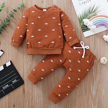 Noubeau Toddler Baby Fall Waffle Knit Outfit for Infants