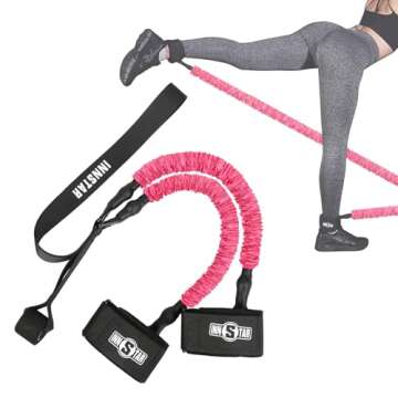 INNSTAR Booty Resistance Band Glute Cord Cable Machine for Hip Home Workout Cable Kickbacks with Ins...