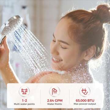 CAMPLUX Propane Tankless Water Heater 2.64 GPM, CM264 Gas Tankless Water Heater Indoor, 68,000 BTU O...