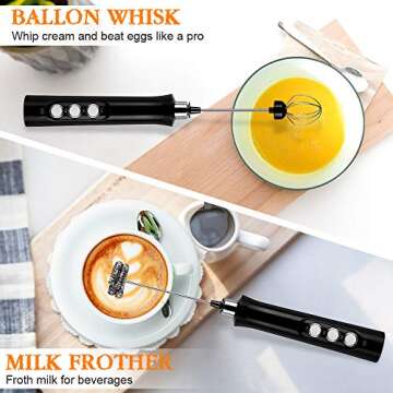 Milk Frother Handheld - Electric Whisk for Coffee Lovers