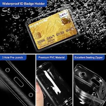 Durable 50 Pcs Clear Plastic Vertical ID Card Holders