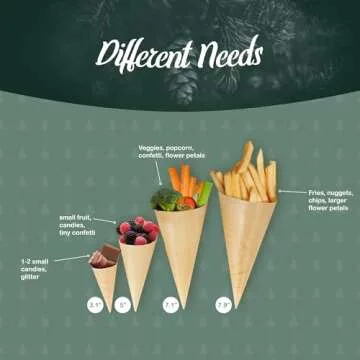 BambooMN Disposable Wooden Cones - Perfect for Events