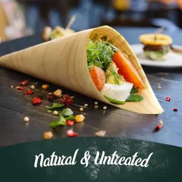 BambooMN Disposable Wooden Cones - Perfect for Events