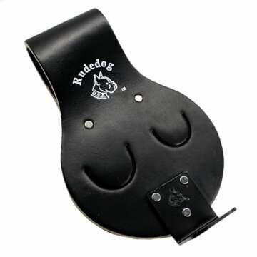 Spud Wrench & Sleever Bar Holder - Premium Black Leather - Rudedog USA #4006