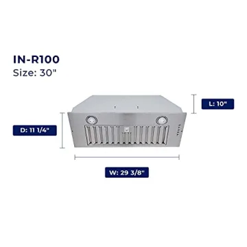 Hauslane R100 30" Built-In Range Hood for Kitchen