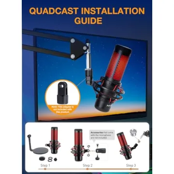 QuadCast Boom Arm for HyperX & Blue Yeti Microphones