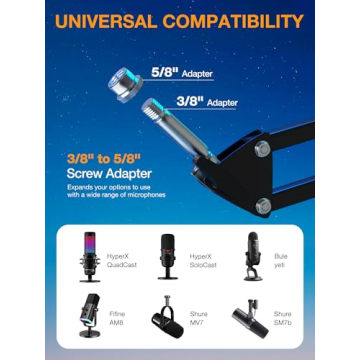 QuadCast Boom Arm for HyperX & Blue Yeti Microphones