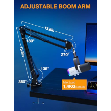 QuadCast Boom Arm for HyperX & Blue Yeti Microphones