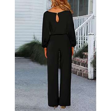 STOLKISS Women's Casual Belted Jumpsuit for Autumn
