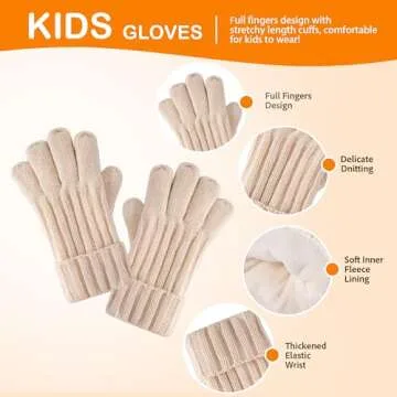 Kids Winter Beanie Hat Scarf Gloves Set for Boys Girls