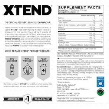 Xtend XTEND Original BCAA Powder 7g BCAA and 2.5g L-Glutamine, Sugar Free Post Workout Muscle Recove...