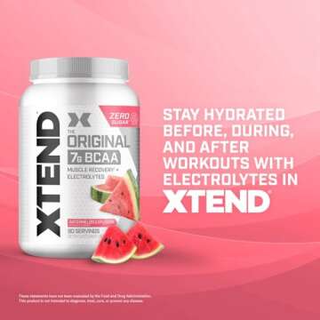 Xtend XTEND Original BCAA Powder 7g BCAA and 2.5g L-Glutamine, Sugar Free Post Workout Muscle Recovery Drink with Amino Acids for Men & Women, 90 Servings