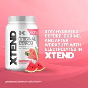 Xtend XTEND Original BCAA Powder 7g BCAA and 2.5g L-Glutamine, Sugar Free Post Workout Muscle Recovery Drink with Amino Acids for Men & Women, 90 Servings