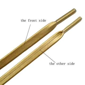 Premium Golden PU Leather Shoelaces for Sneakers and Boots