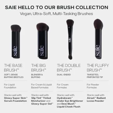 Saie Double Brush - Dual Ended Brush for Makeup Mastery