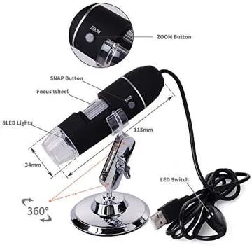 Portable USB Digital Microscope 20x-800x Magnification