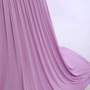 Women Off Shoulder Maternity Dress Long Sleeve Cross V Neck Slim Fitted Mermaid Half Circle Gown Formal Evening Winter Pregnancy Maxi Photography Dress for Baby Shower Photo Shoot Z#Light Purple L