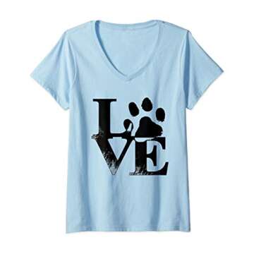 Womens I Love Cats, Dogs, Pets - Pet Lover Gift V-Neck T-Shirt
