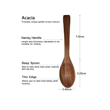 BetsySuperStore Small Round Wood Bowls Set with Spoons