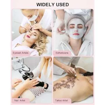 Gicrymil Half Moon Light for Lashes, Lash Light Lamp with Wheels & Phone Holder, Half Moon Lamp for Esthetician, Tattoo Lighting, Nail Tech, 7 Cool/Warm Tones, Adjustable Brightness & Height